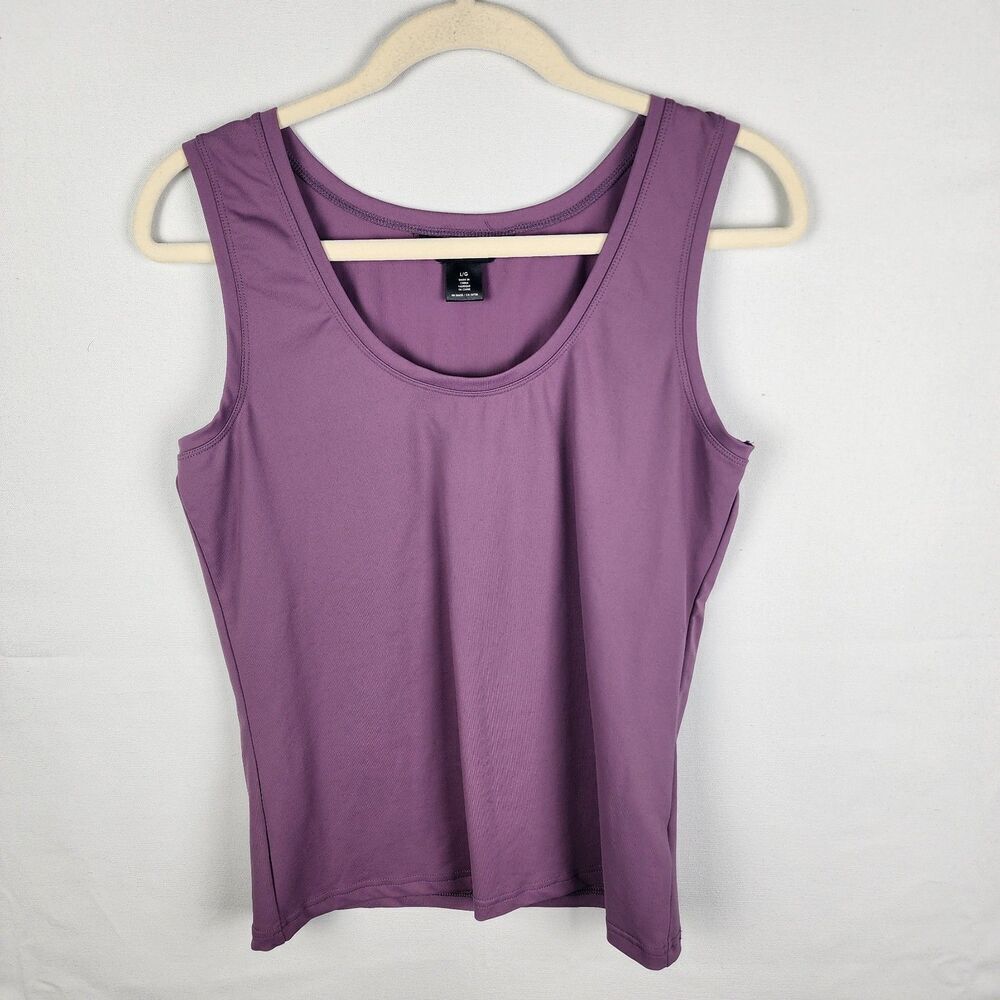 Ali Miles Tank Top Women’s Size Large Purple Sleeveless Stretch